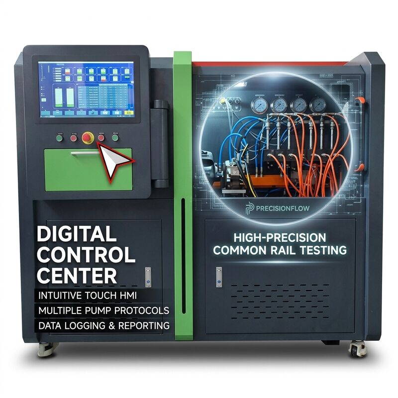 CRP-Duo Plus - испытательная скамейка для двухстанционных насосов общего железнодорожного транспорта с двигателем 2500 бар давлением 11 кВт и автоматизированным принтером отчетов